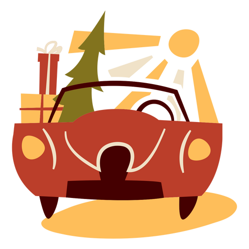 Christmas-themed car ride PNG Design