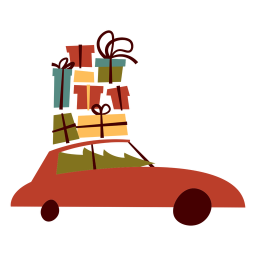 Fröhlicher Roadtrip mit einem Weihnachtsbaum PNG-Design