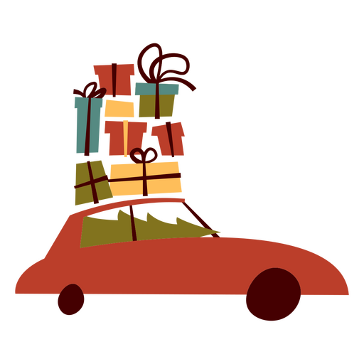 Joyful road trip with a christmas tree PNG Design