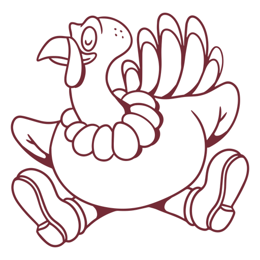  Retro cartoon turkey character PNG Design