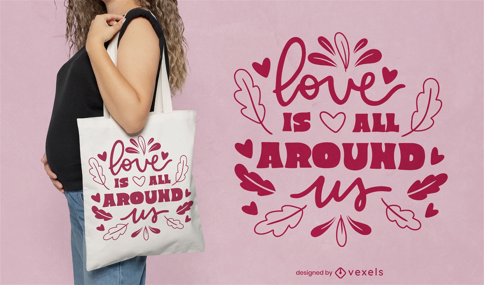 Love all around us thanksgiving tote bag design