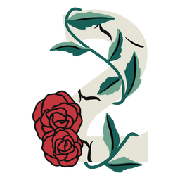 Rose numbers color stroke 2 PNG Design