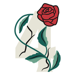 Curso de cor de números de rosa 4 Desenho PNG