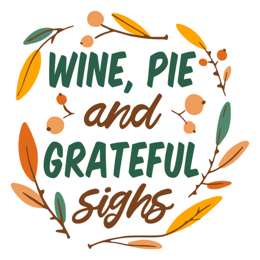 Citação de gratidão para o Dia de Ação de Graças Desenho PNG