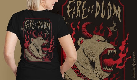 Hell creature with horns t-shirt psd
