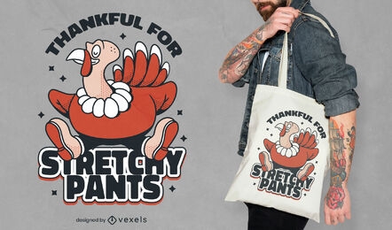 Funny turkey Thanksgiving tote bag design