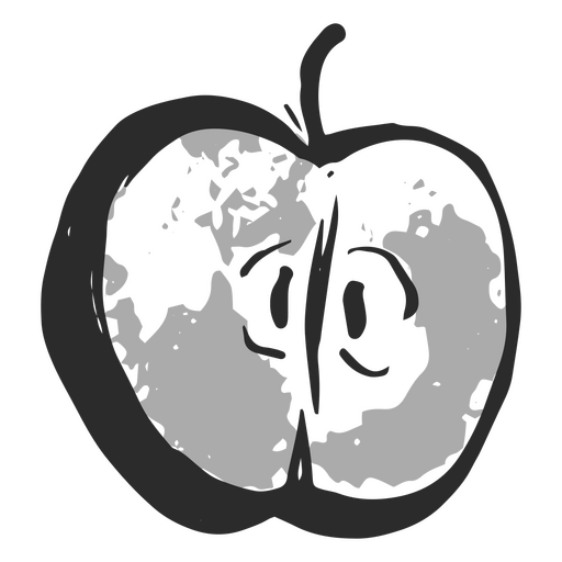 The half of an apple PNG Design