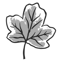 Black and white design of a tree leaf PNG Design
