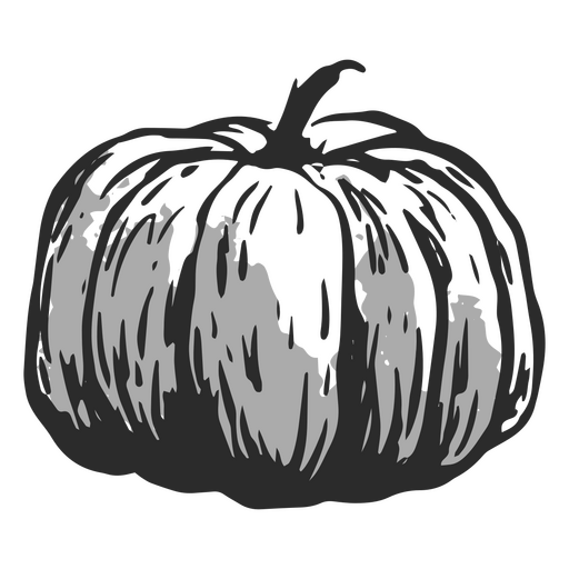 Una calabaza de Acción de Gracias en blanco y negro Diseño PNG