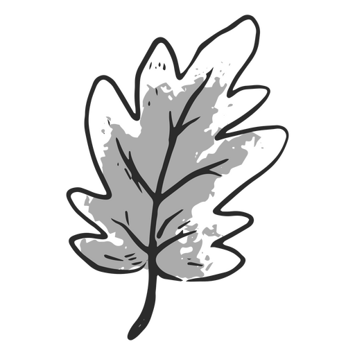 Schwarz-weißes Blatt mit grauen Schatten PNG-Design
