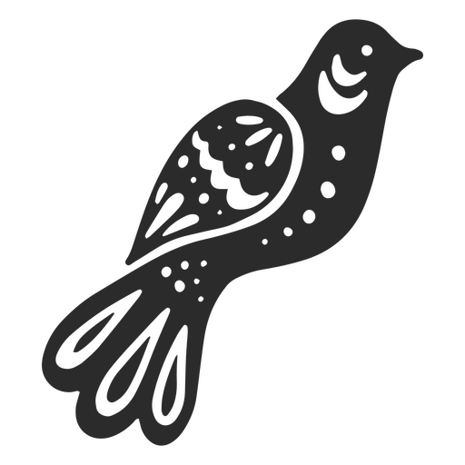 Impressionante design de pássaro preto e branco Desenho PNG