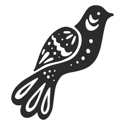 Llamativo diseño de pájaro en blanco y negro Diseño PNG