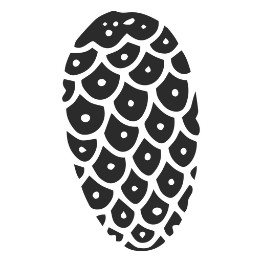 Diseño en blanco y negro de un cono de pino. Diseño PNG