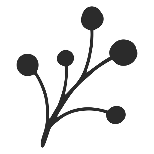 Silhouette of a berry branch PNG Design