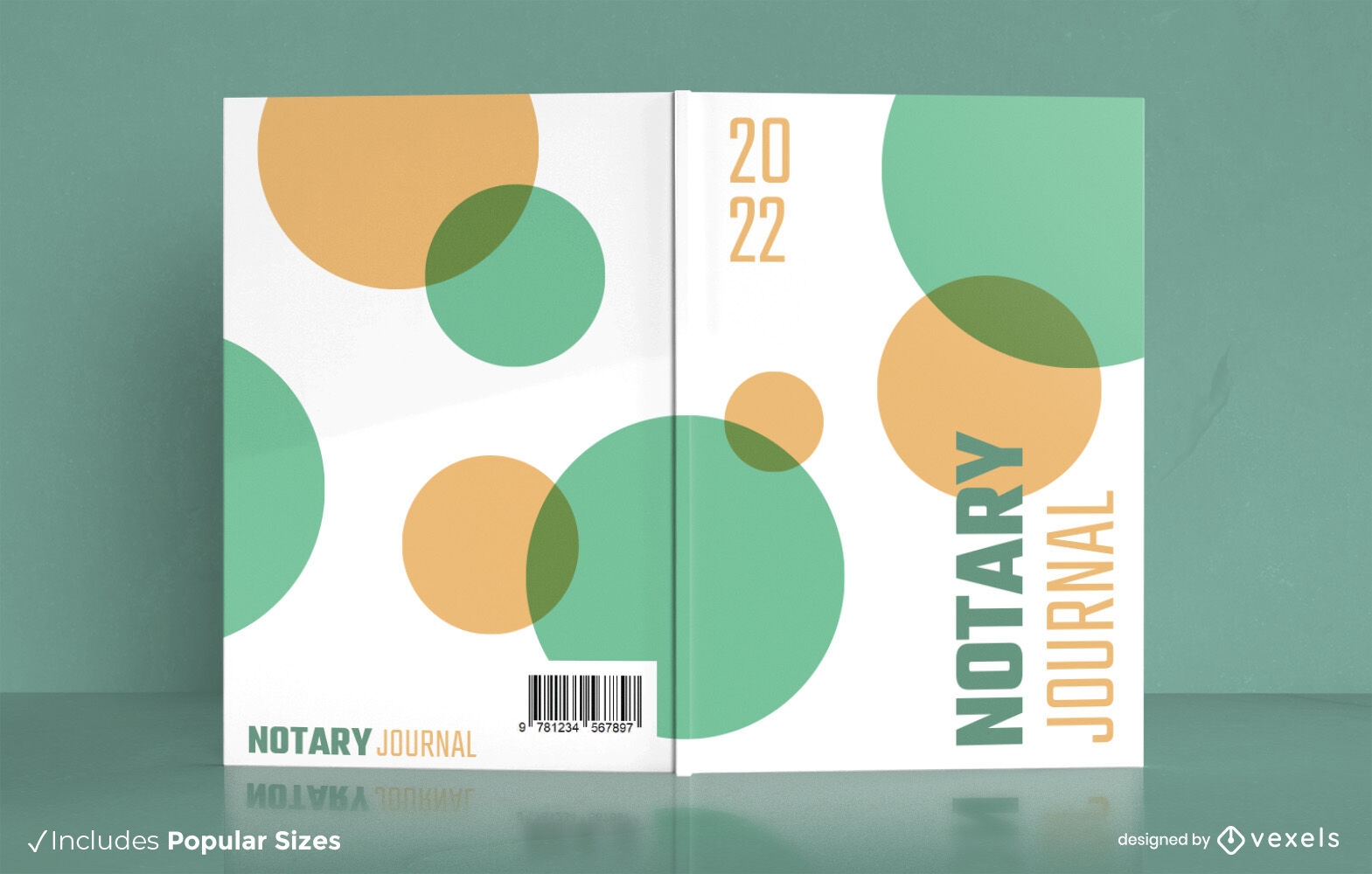 Design de capa de livro de pontos de diário de notário