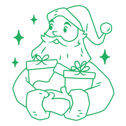 Christmas Santa Claus With Bag Isolated Coloring Outline Toy Gift Vector,  Christmas Drawing, Toy Drawing, Santa Drawing PNG and Vector with  Transparent Background for Free Download