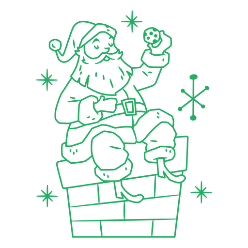 Chaminé vintage de acidente vascular cerebral de papai noel Desenho PNG