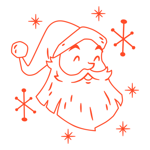 Weihnachtsmann streichelt Vintage-Porträt PNG-Design