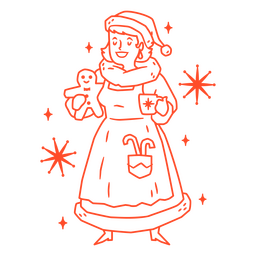 Mrs claus stroke red food PNG Design