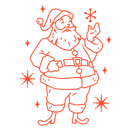 Santa claus stroke vintage PNG Design