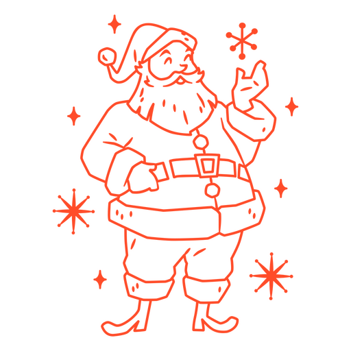 Weihnachtsmann streichelt Jahrgang PNG-Design