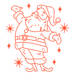 Vintage Schlaganfall des Weihnachtsmanns PNG-Design Transparent PNG