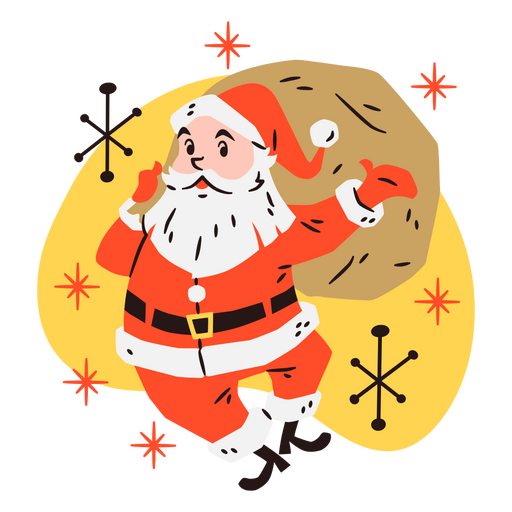 Santa claus vintage bag PNG Design