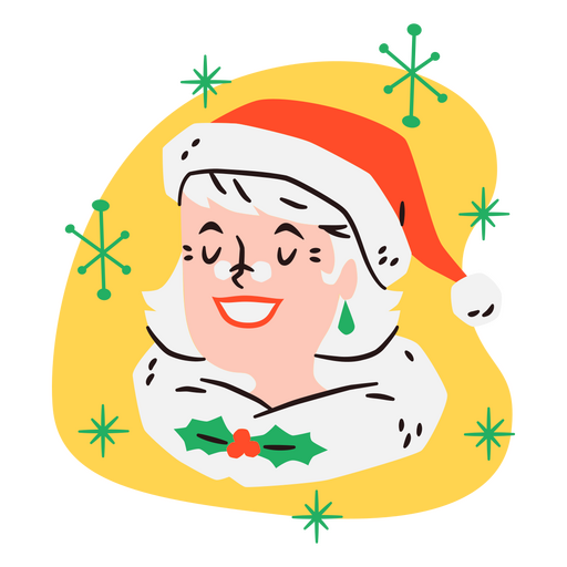 Frau claus Vintage-Porträt PNG-Design