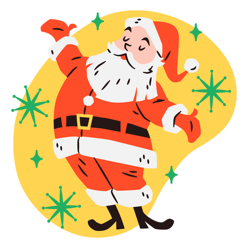 santa claus, vendimia, posici?n Diseño PNG