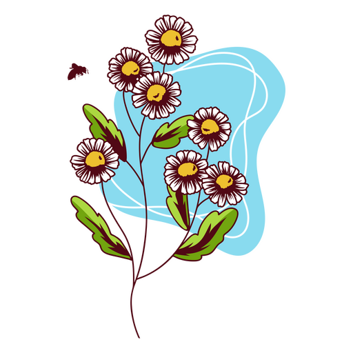 Arranjo de flores etéreas Desenho PNG