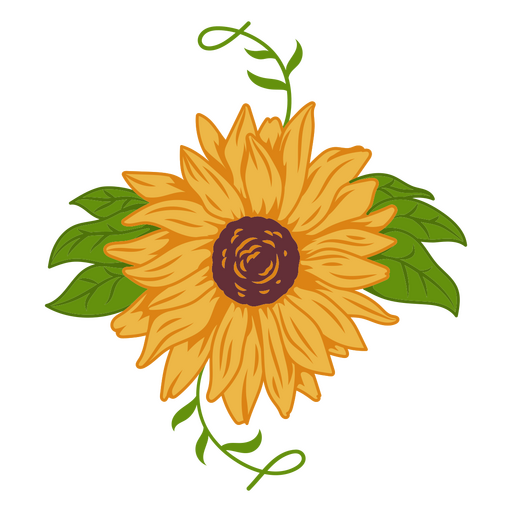Attraktive Sonnenblume PNG-Design