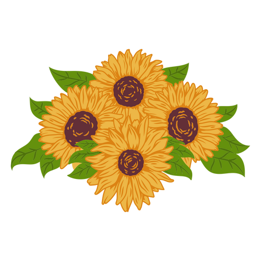 Beeindruckende Sonnenblumen PNG-Design