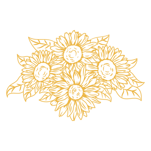 Schillernde Sonnenblumen PNG-Design