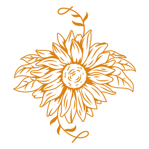 Inspirierende Sonnenblumenansicht PNG-Design