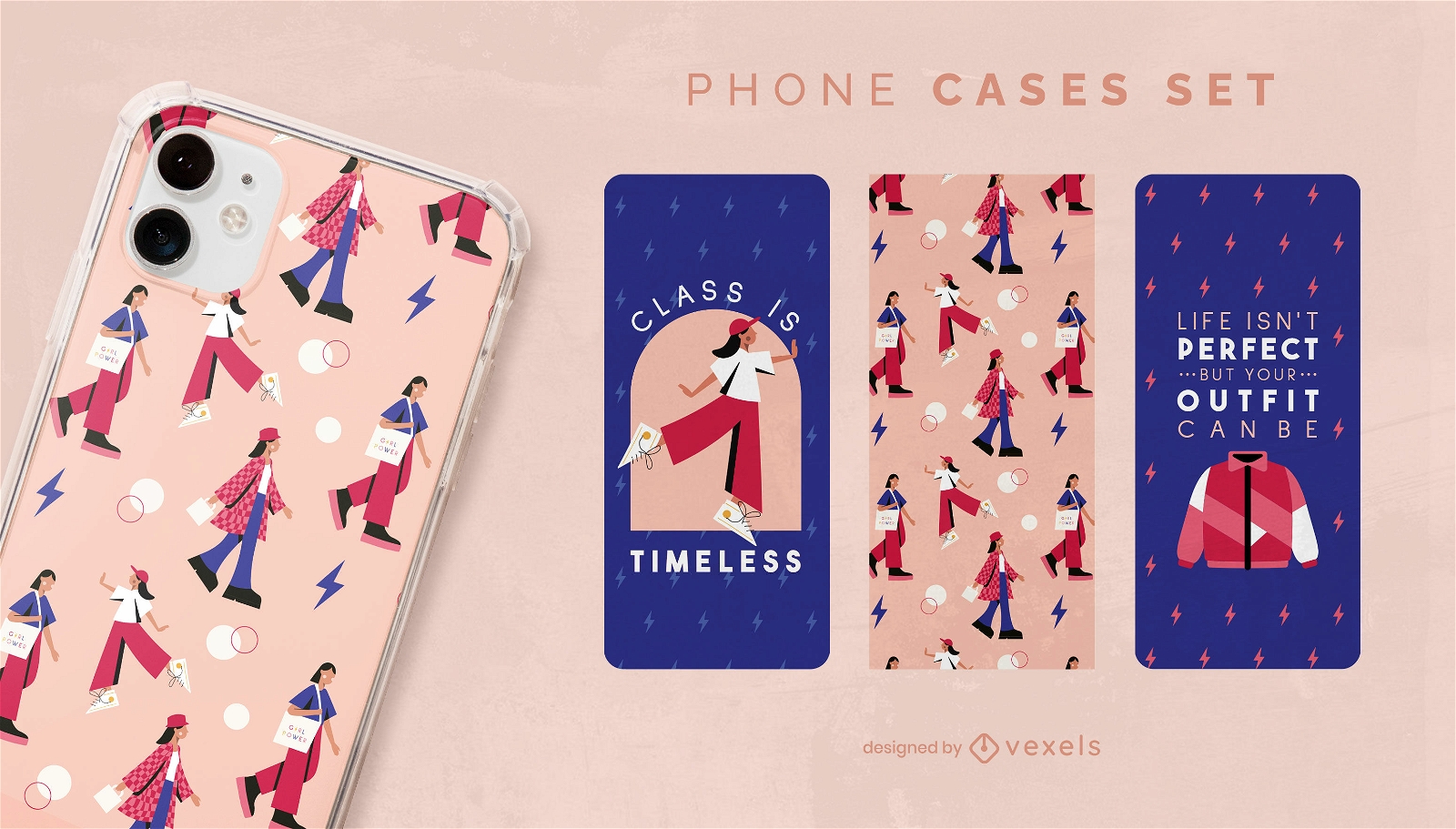 Timeless class fashion phone cases set