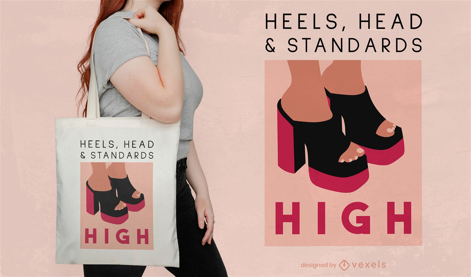 High heels quote tote bag design