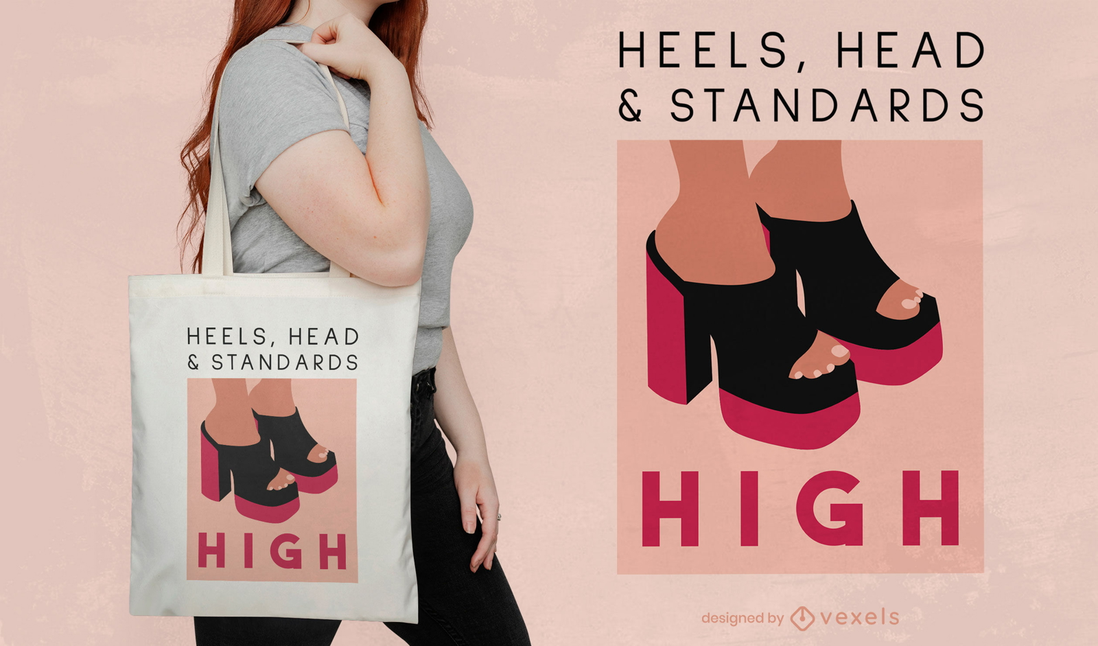 High Heels zitieren Einkaufstaschendesign