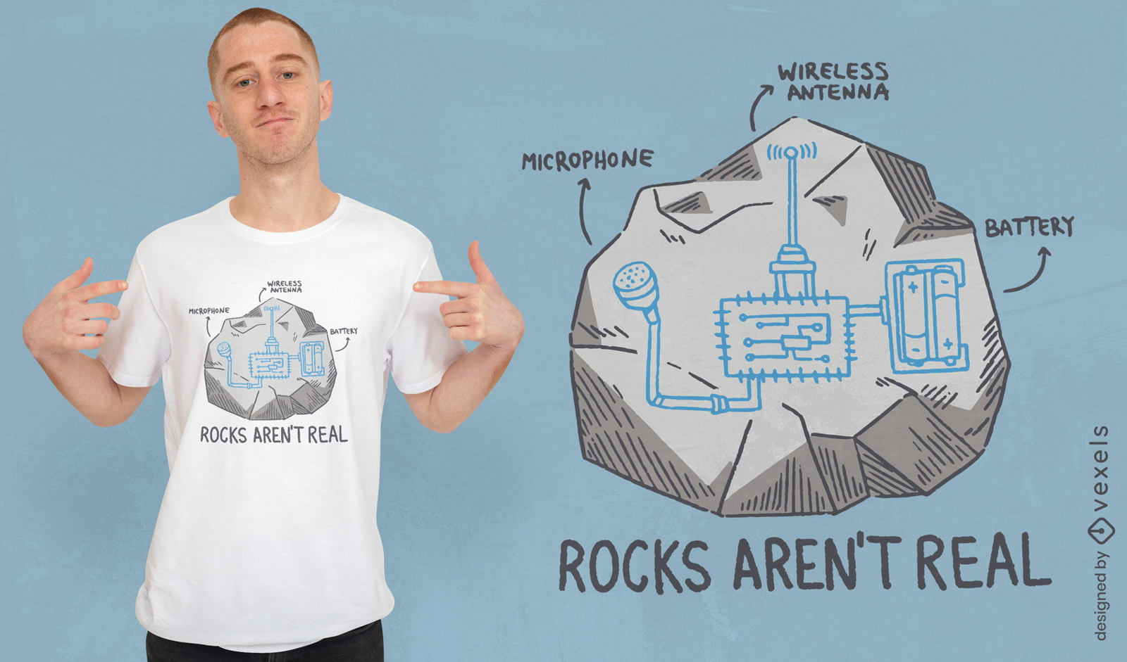 Las rocas no son un diseño de camiseta real.