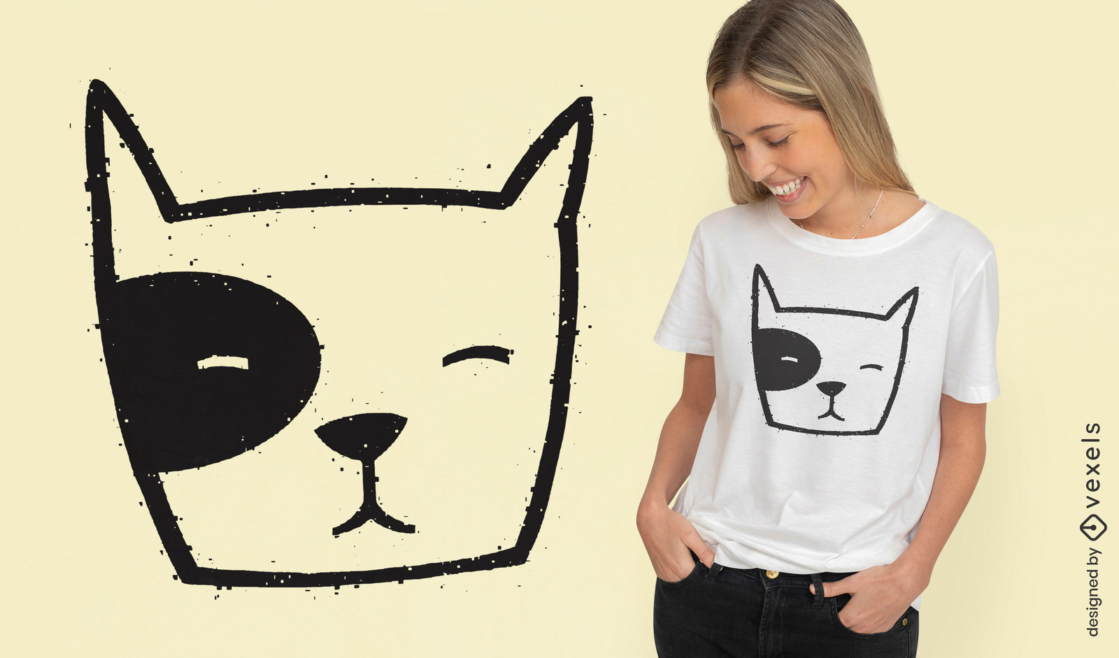 Diseño de camiseta de cara de perro simple