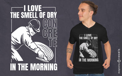 Diseño de camiseta de trabajador de acabado de hormigón.