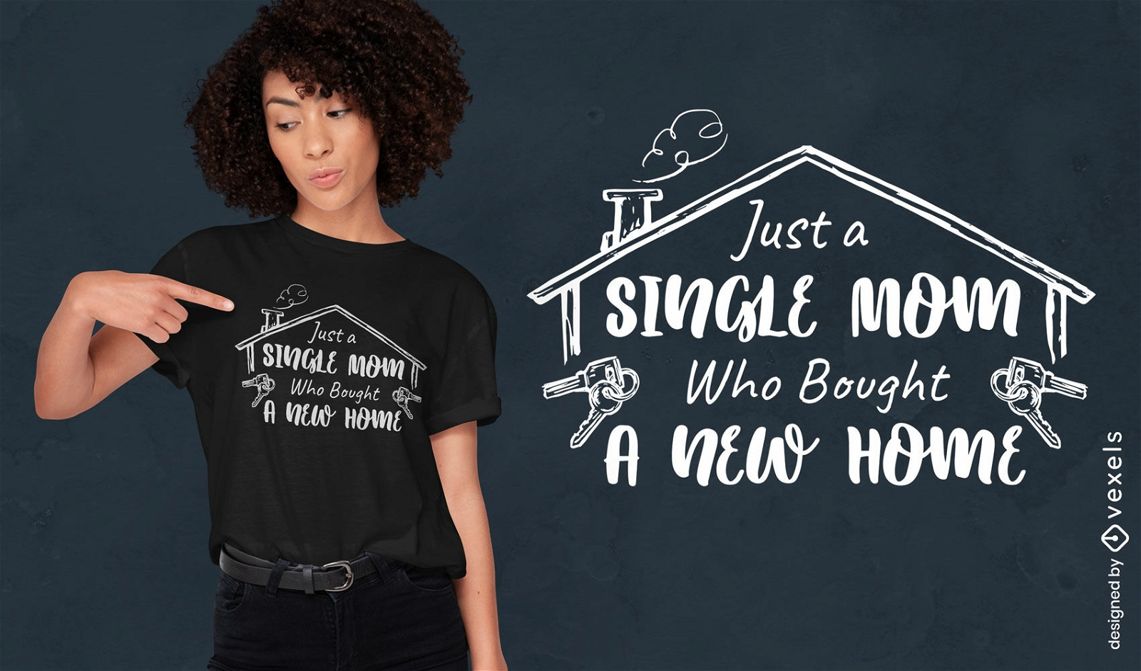 Alleinerziehende Mutter neues Haus T-Shirt-Design