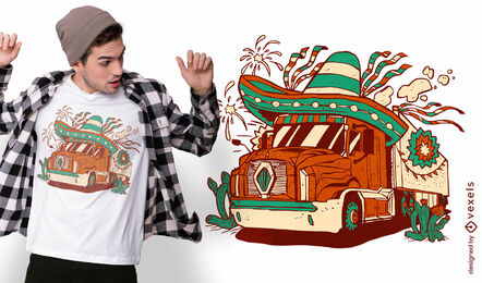 Caminhão com design de camiseta de chapéu mexicano
