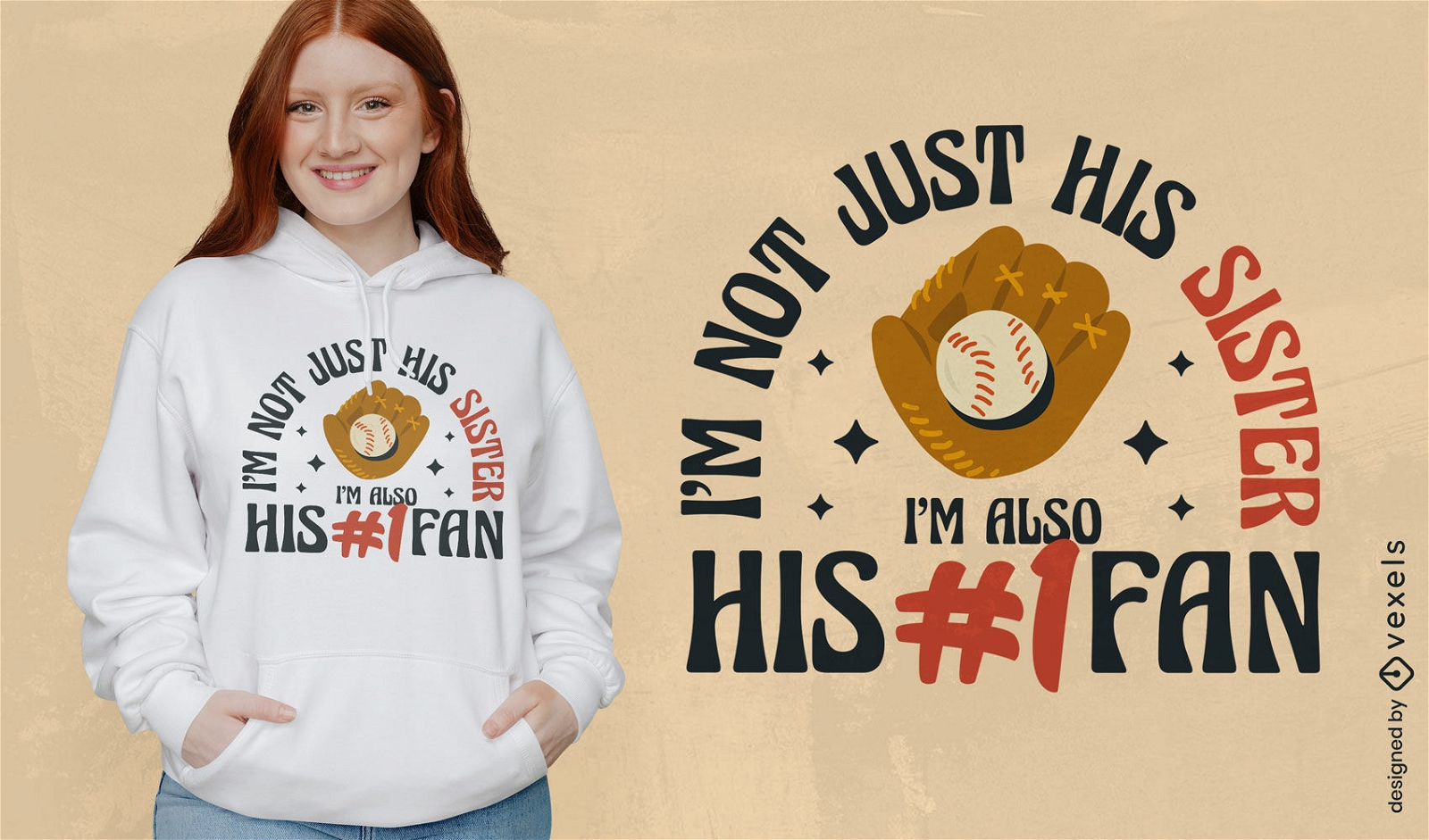Baseball sister and fan t-shirt design
