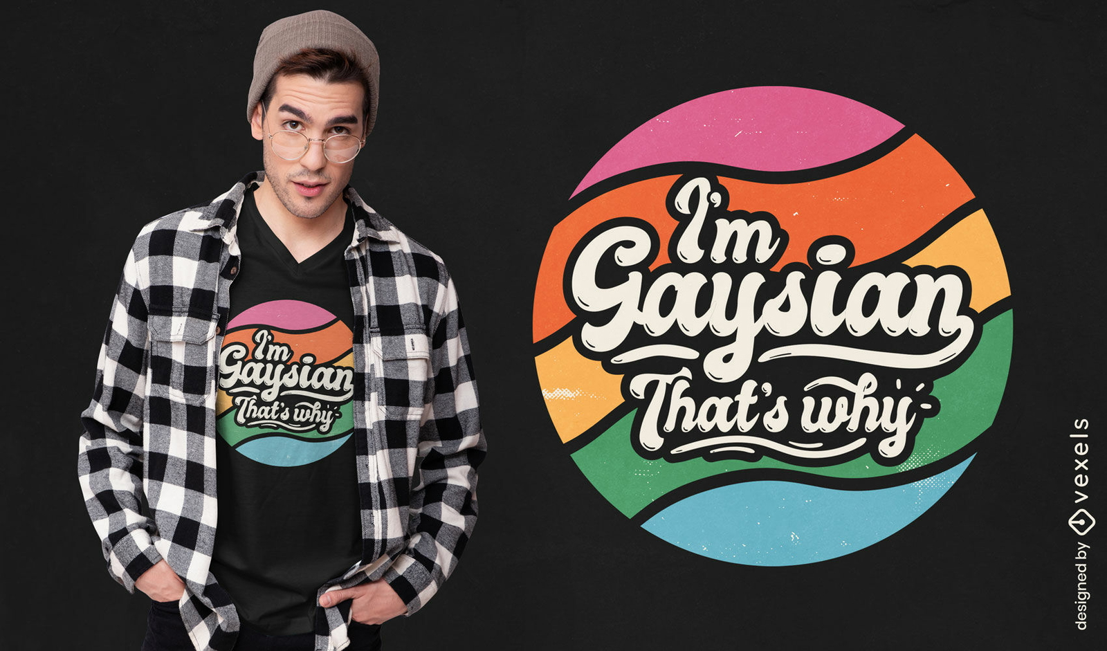 Eu sou design de camiseta com citação gay