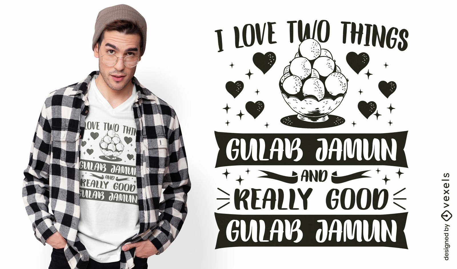 Amo design de camiseta gulab jamun