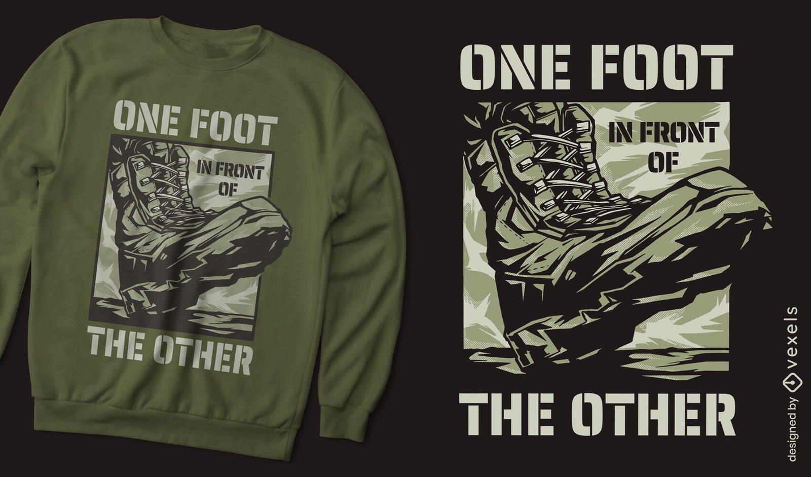 Militärstiefel-T-Shirt-Design