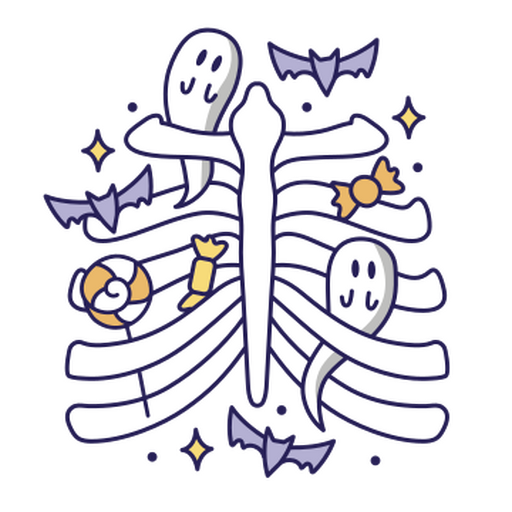 A spooky Halloween skeleton PNG Design