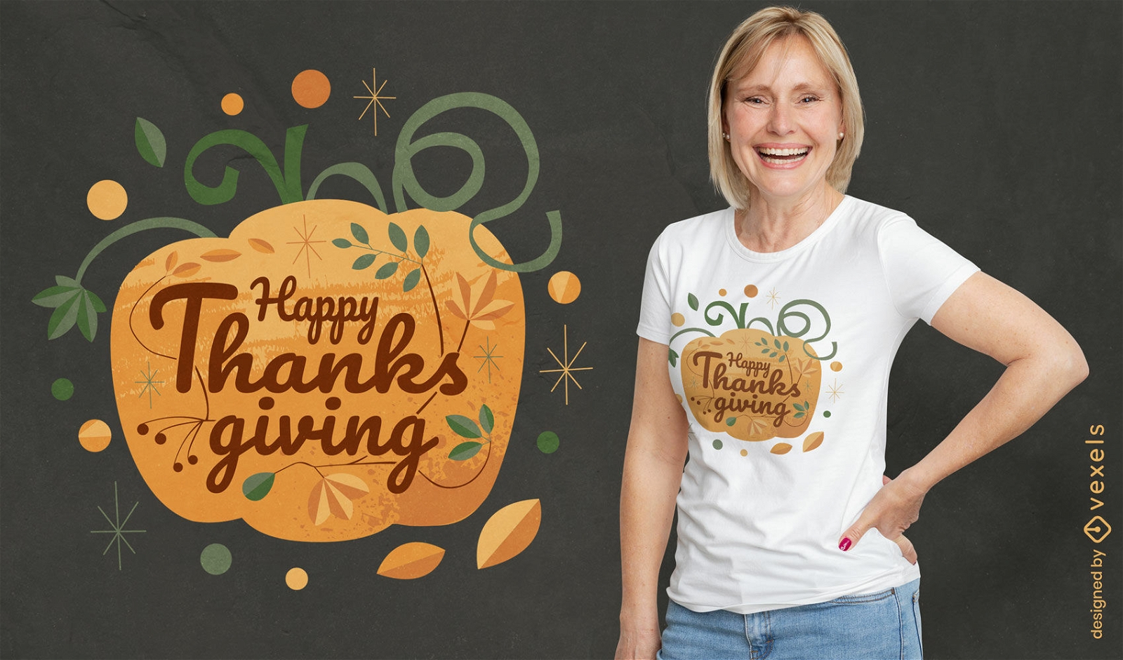 Thanksgiving-Kürbis-Zitat-T-Shirt-Design