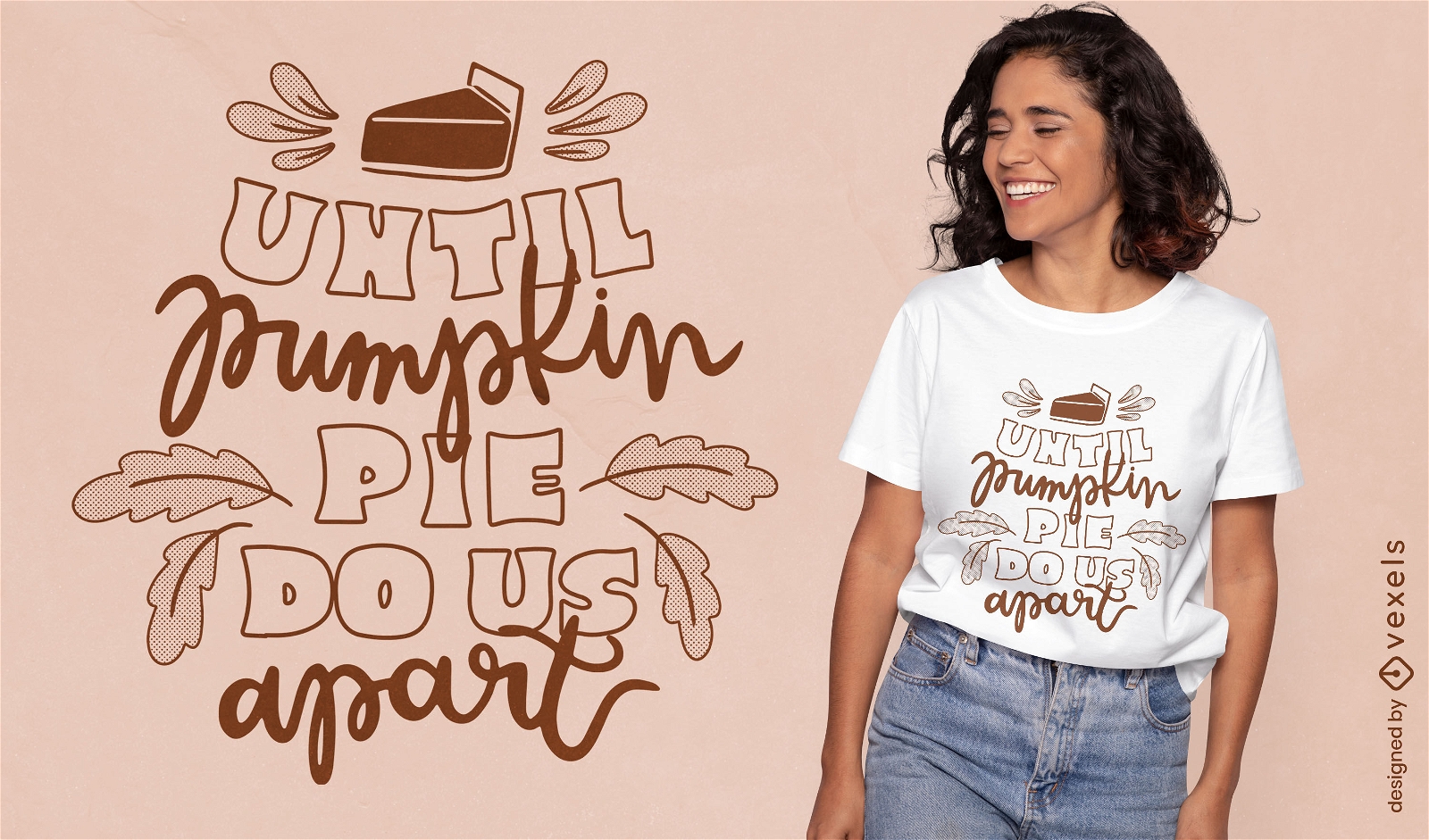 Kürbiskuchen Thanksgiving-Zitat-T-Shirt-Design