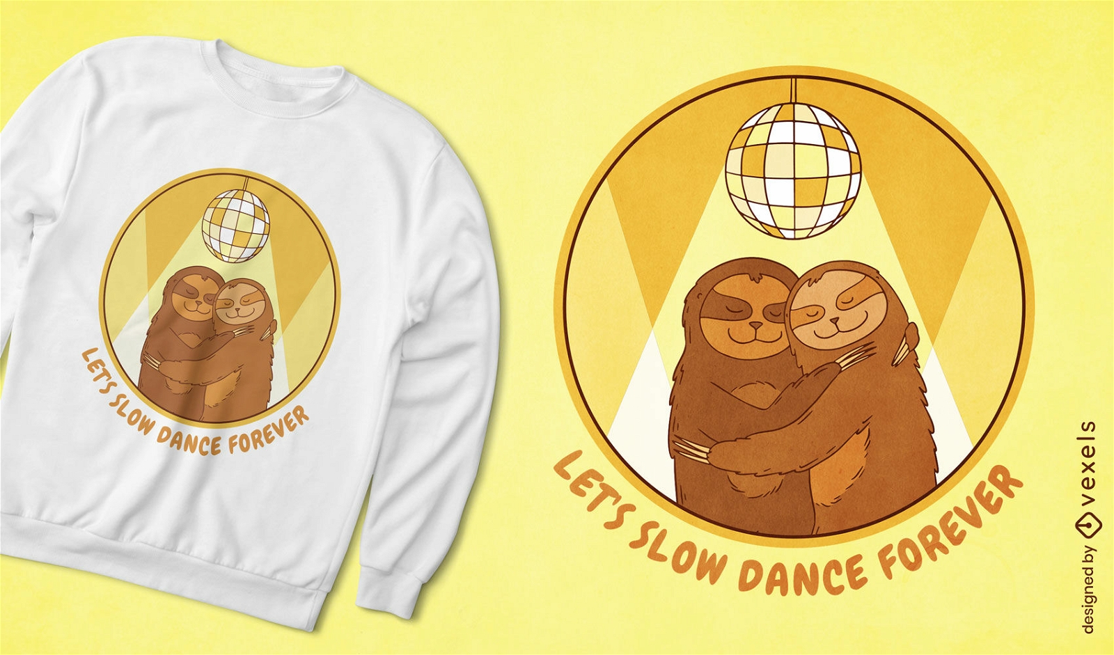 Slow dance sloths t-shirt design